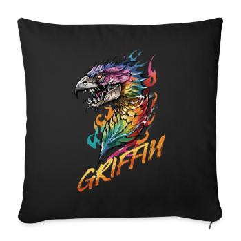 Majestic Griffin - Guardian of the Skies - Sofa pillowcase 17,3'' x 17,3'' (45 x 45 cm) - black - Front