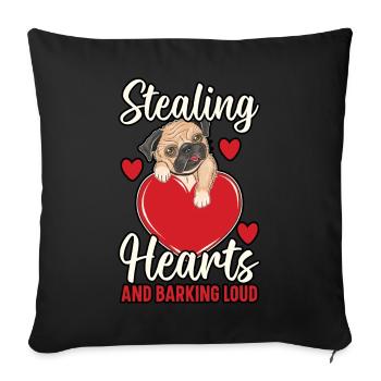 Nain de jardin Saint Valentin Jardinage Nain de jardin Liebha - Housse de coussin décorative 45 x 45 cm - noir - Devant