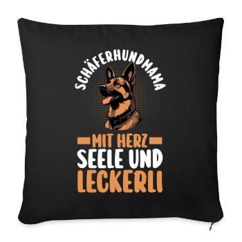 Hund Deutscher Schäferhund - Sofakissenbezug 45 x 45 cm - Schwarz - Vorne