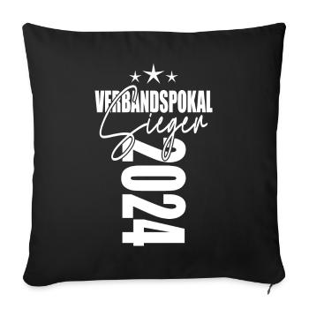Verbandspokal Sieger 2024 - Sofakissenbezug 45 x 45 cm - Schwarz - Vorne