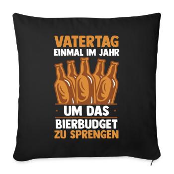 Papa Bière Père Fête des Pères - Housse de coussin décorative 45 x 45 cm - noir - Devant