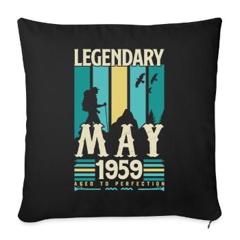 Mai 1959 Jubiläumsgeschenk, Jahrgang Mai 1959. - Sofakissenbezug 45 x 45 cm - Schwarz - Vorne