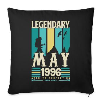 May 1996 Anniversary Gift, Vintage May 1996. - Sofa pillowcase 17,3'' x 17,3'' (45 x 45 cm) - black - Front