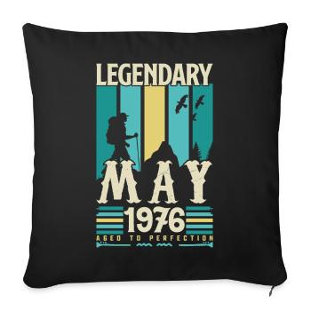 cadeau Anniversaire Mai 1976, Vintage mai 1976. - Housse de coussin décorative 45 x 45 cm - noir - Devant