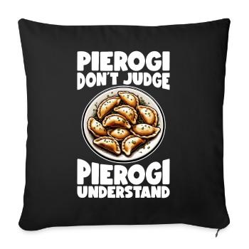 Pierogi Poland Polish Food Pierogies - Sofa pillowcase 17,3'' x 17,3'' (45 x 45 cm) - black - Front