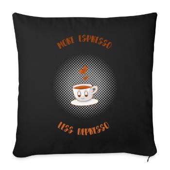 Espresso, Café, Café, Latte, Idée cadeau, Fun - Housse de coussin décorative 45 x 45 cm - noir - Devant