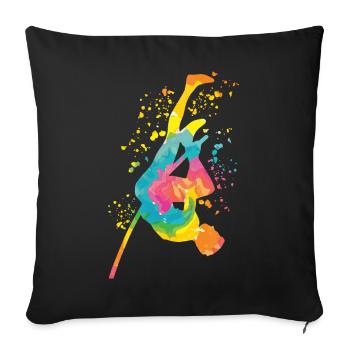 Pole Vaulter Kids Pole Vault - Sofa pillowcase 17,3'' x 17,3'' (45 x 45 cm) - black - Front