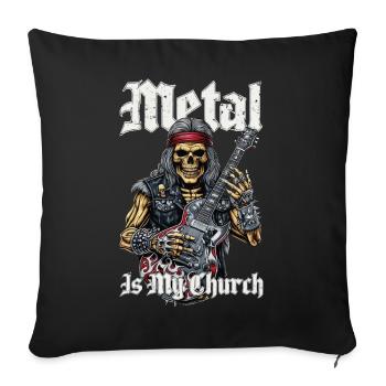 Rocking Metalhead Skeleton with Guitar - Sofa pillowcase 17,3'' x 17,3'' (45 x 45 cm) - black - Front