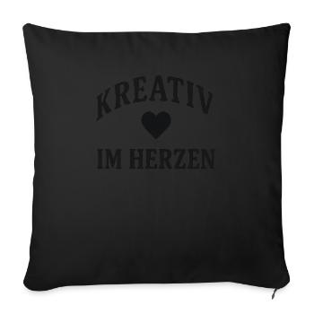 Cœur Créatif - Housse de coussin décorative 45 x 45 cm - noir - Devant