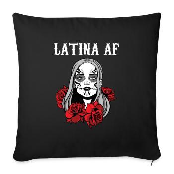 Sugar Skull Latina AF Day of The Dead Gift For - Sofa pillowcase 17,3'' x 17,3'' (45 x 45 cm) - black - Front