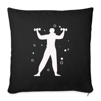 Bodybuilding Weightlifting Fitness Workout - Sofa pillowcase 17,3'' x 17,3'' (45 x 45 cm) - black - Front