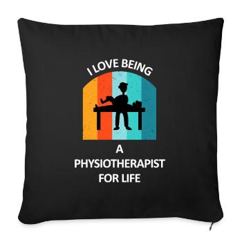 Physiothérapeute Cadeau humoristique disant drôle - Housse de coussin décorative 45 x 45 cm - noir - Devant