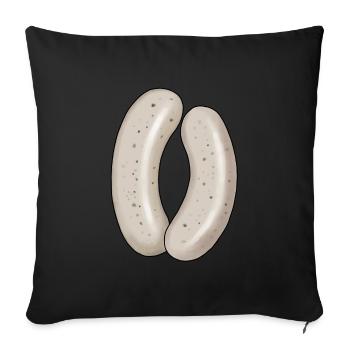 Tente à bière Weisswurst Bavarian Breakfast - Housse de coussin décorative 45 x 45 cm - noir - Devant