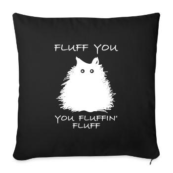 Fluff, you fluff, fluff | Chat, chat amour - Housse de coussin décorative 45 x 45 cm - noir - Devant