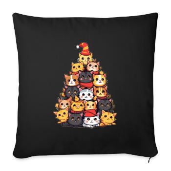 Chats dans la magie de Noël - Parfait pour - Housse de coussin décorative 45 x 45 cm - noir - Devant
