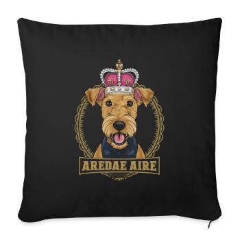Airedale Terrier - Sofa pillowcase 17,3'' x 17,3'' (45 x 45 cm) - black - Front