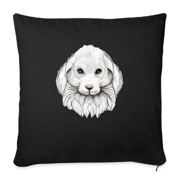 Rabbit in Comic Style - Sofa pillowcase 17,3'' x 17,3'' (45 x 45 cm) - black - Front