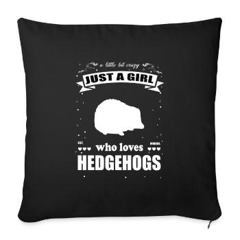 Juste une fille qui aime la tenue de hérisson - Housse de coussin décorative 45 x 45 cm - noir - Devant
