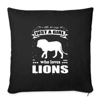 Juste une fille qui aime la tenue de lion - Housse de coussin décorative 45 x 45 cm - noir - Devant
