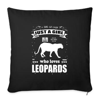Juste une fille qui aime la tenue léopard - Housse de coussin décorative 45 x 45 cm - noir - Devant