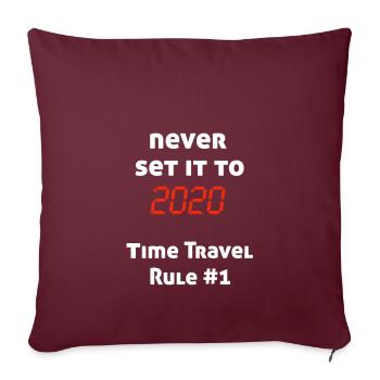 2020 Corona time travel saying Back to the future - Sofa pillowcase 17,3'' x 17,3'' (45 x 45 cm) - burgundy - Front