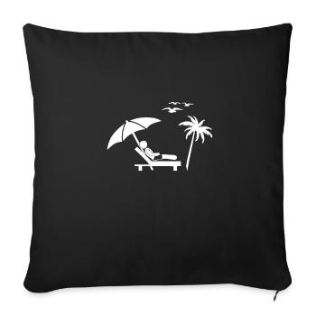 Summer sun beach sea palm lounger gift - Sofa pillowcase 17,3'' x 17,3'' (45 x 45 cm) - black - Front