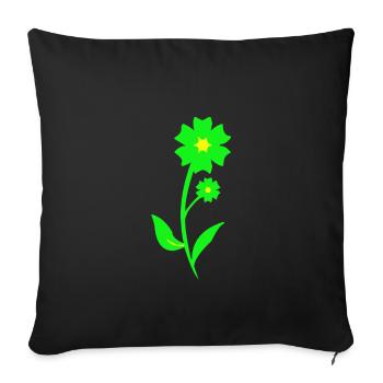 Flower bloom garden plant gift - Sofa pillowcase 17,3'' x 17,3'' (45 x 45 cm) - black - Front