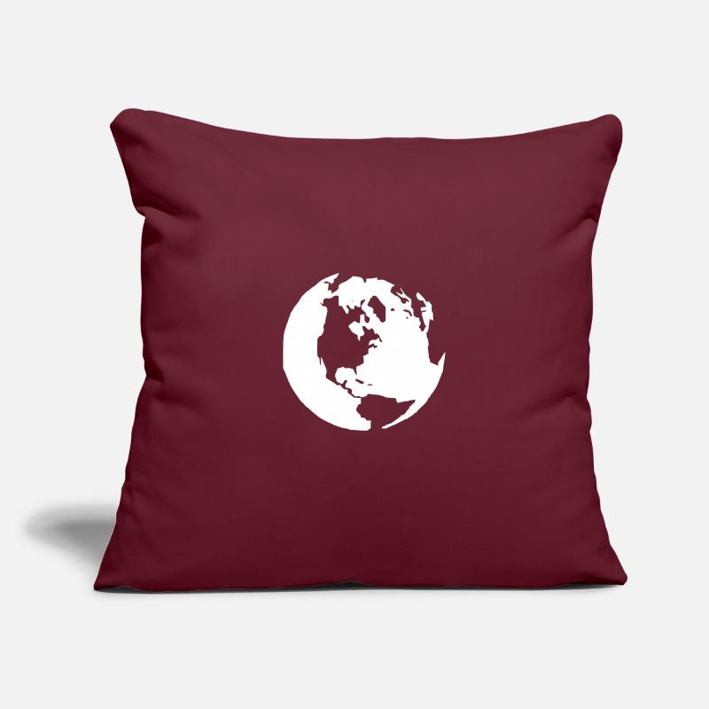 Globe terrestre globe planète bleue Housse de coussin décorative 45 x 45 cm