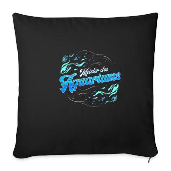 Aquarist Aquarist Aquarium Fish Aquascaping - Sofa pillowcase 17,3'' x 17,3'' (45 x 45 cm) - black - Front