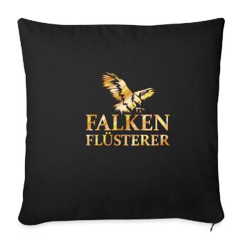 Falke Vogel Raubvogel Falknerei Falkner Falkenflüs - Sofakissenbezug 45 x 45 cm - Schwarz - Vorne