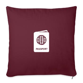 Passeport Passeport Voyage autour du monde - Housse de coussin décorative 45 x 45 cm - bordeaux - Devant