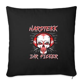 Hardtekk your Ficker Techno Rave Festival - Sofa pillowcase 17,3'' x 17,3'' (45 x 45 cm) - black - Front