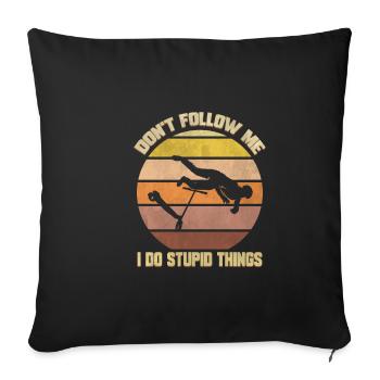 Scooter kick scooter scooter électrique - Housse de coussin décorative 45 x 45 cm - noir - Devant