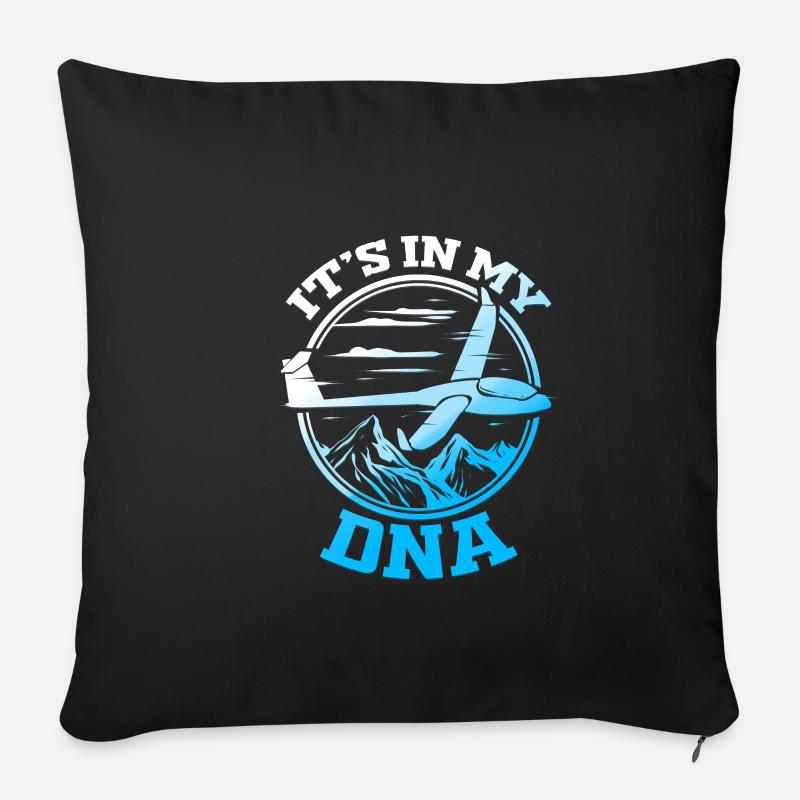 Gliding pilot glider glider pilot - Sofa pillowcase 17,3'' x 17,3'' (45 x 45 cm) - black