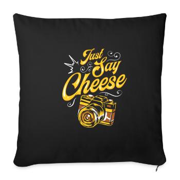 Photographer taking camera photography - Sofa pillowcase 17,3'' x 17,3'' (45 x 45 cm) - black - Front