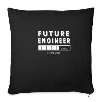 Engineer graduation student engineer - Sofa pillowcase 17,3'' x 17,3'' (45 x 45 cm) - black - Front