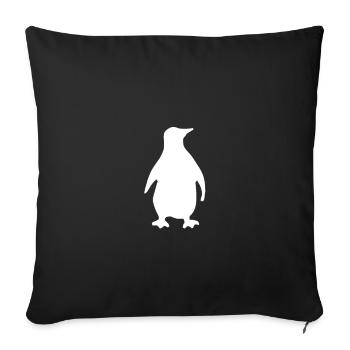 Cadeau animal doux mignon pingouin - Housse de coussin décorative 45 x 45 cm - noir - Devant
