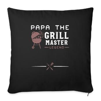 Papa The Grill Master Legend - BBQ - Housse de coussin décorative 45 x 45 cm - noir - Devant
