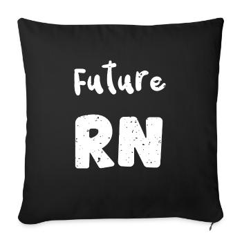 Future Rn - Nurse - Sofa pillowcase 17,3'' x 17,3'' (45 x 45 cm) - black - Front