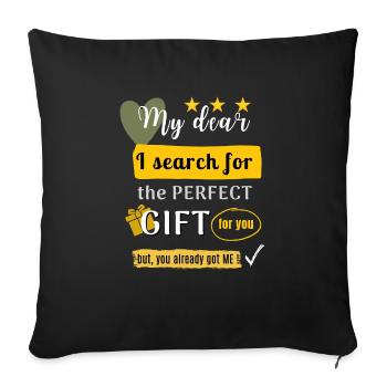 Perfect Gift - Housse de coussin décorative 45 x 45 cm - noir - Devant