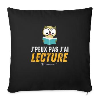 I can't read - Sofa pillowcase 17,3'' x 17,3'' (45 x 45 cm) - black - Front