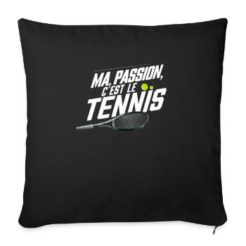 Ma passion c'est le tennis - Housse de coussin décorative 45 x 45 cm - noir - Devant