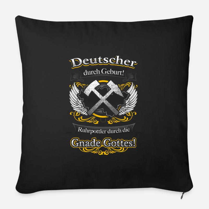 Stolzer Ruhrpottler Echte Verbundenheit durch Gott - Sofakissenbezug 45 x 45 cm - Schwarz