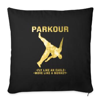 Parkour Freerunner Traceur Le Parcour Or - Housse de coussin décorative 45 x 45 cm - noir - Devant
