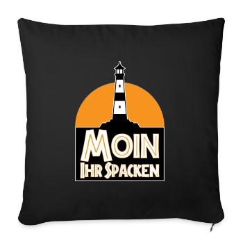 Farben änderbar | Moin Ihr Spacken - Sofakissenbezug 45 x 45 cm - Schwarz - Vorne