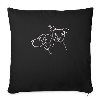 jowi hundeliebe - logo kontur weiß - Sofakissenbezug 45 x 45 cm - Schwarz - Vorne