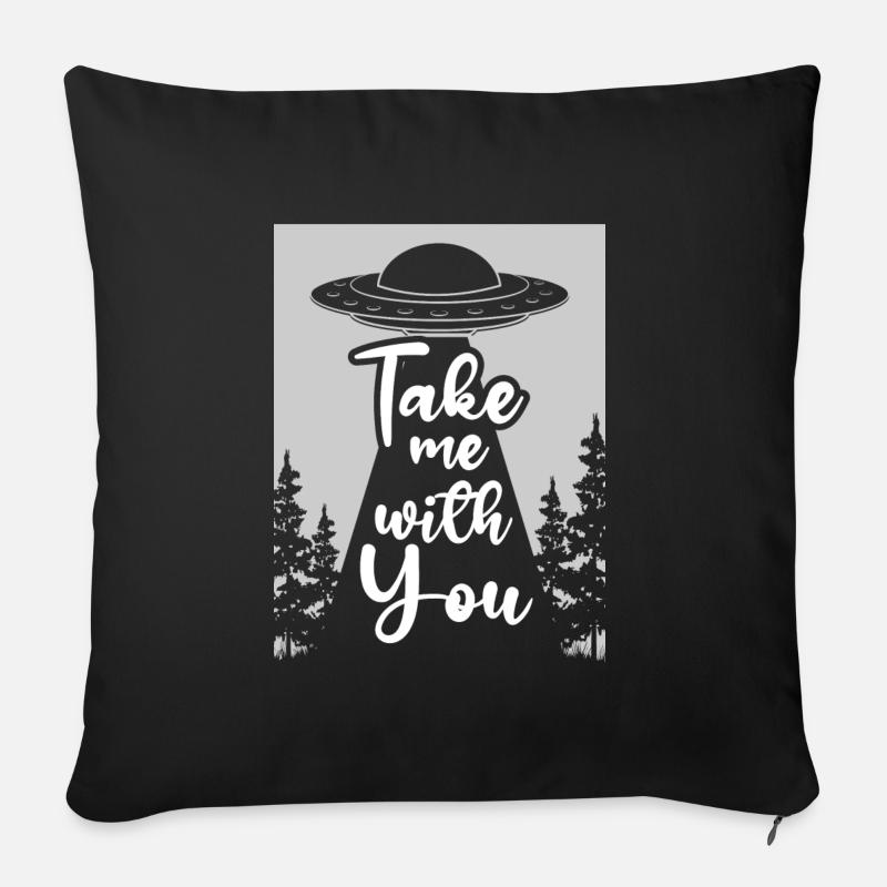 Alien Invasion Aliens - Sofakissenbezug 45 x 45 cm - Schwarz