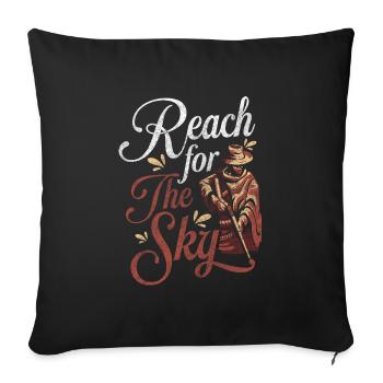 Cowboy Linedance Cheval Selle - Housse de coussin décorative 45 x 45 cm - noir - Devant