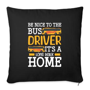 Driver Bus driver Coach - Sofa pillowcase 17,3'' x 17,3'' (45 x 45 cm) - black - Front