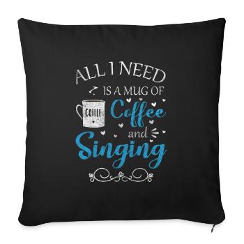 Musique, Mélodie, Voix, Microphone - Housse de coussin décorative 45 x 45 cm - noir - Devant